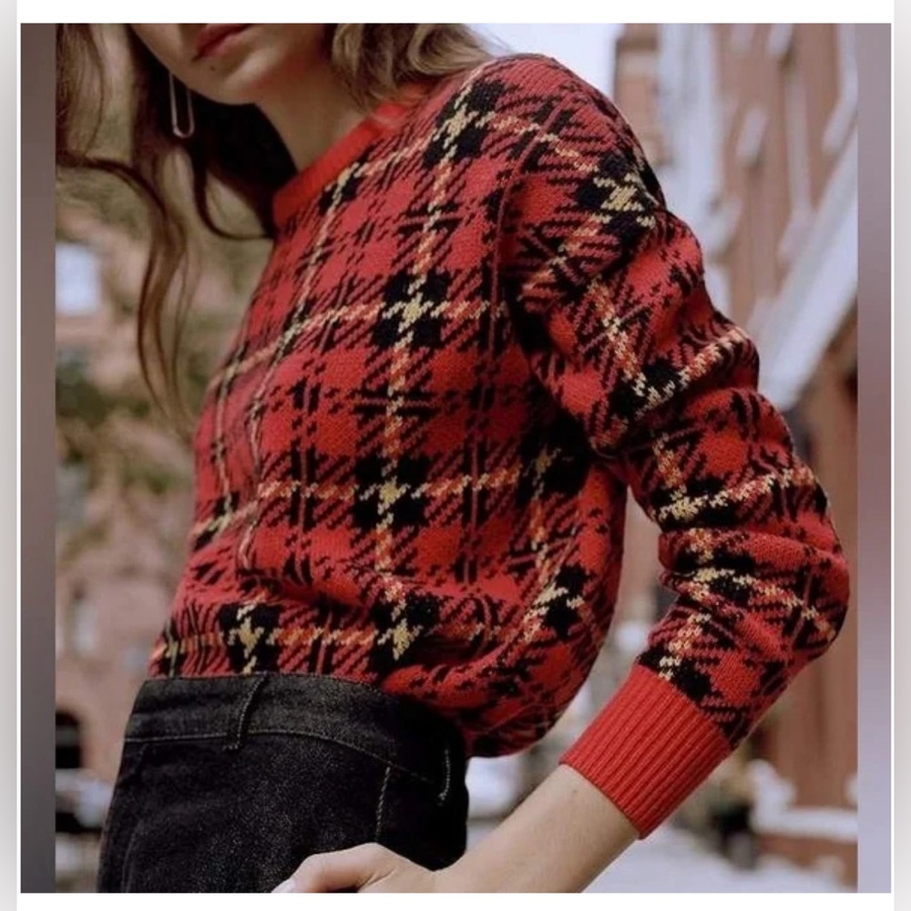 Urban Outfitters red plaid sweater